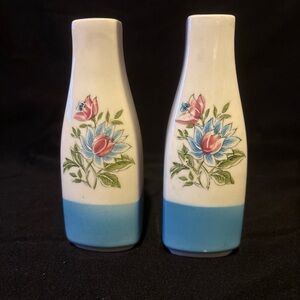 Vintage Blue and White Floral Salt & Pepper Shakers